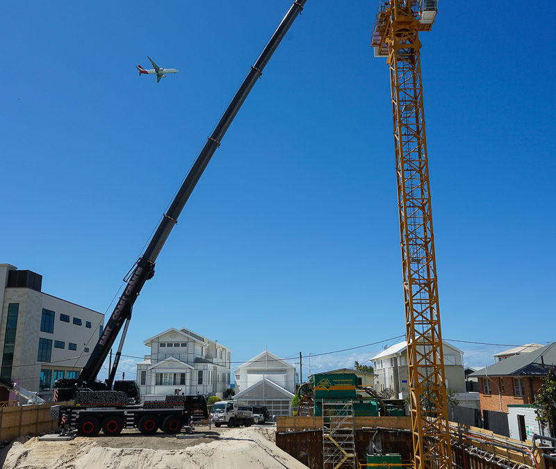 Tower Crane Setup for Falcon Cranes at the Sable On Palm Site, Palm Beach